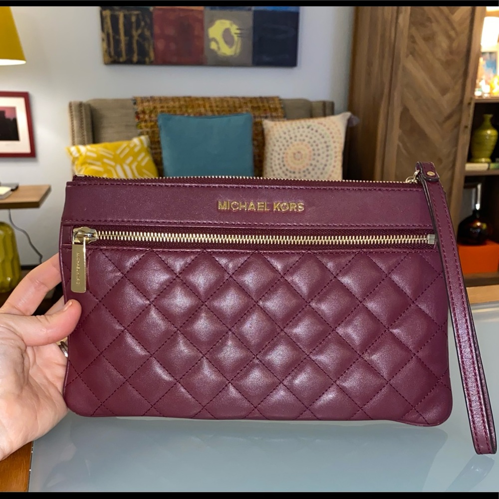 Michael Kors maroon clutch